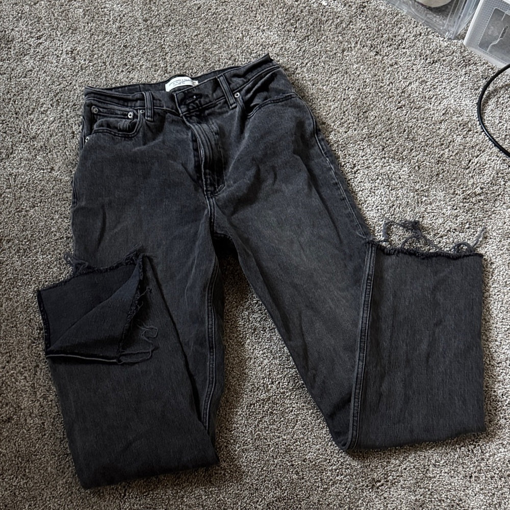 Abercrombie & Fitch Men's Dark Gray Straight Jeans